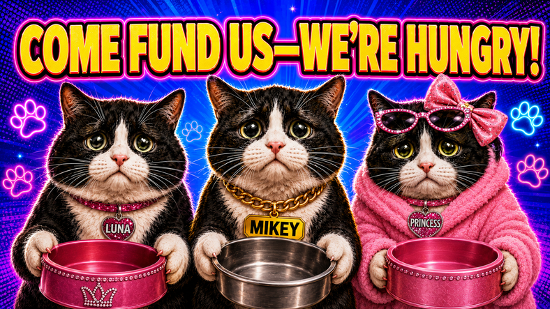 A picture of my 3 cats for their gofundme page