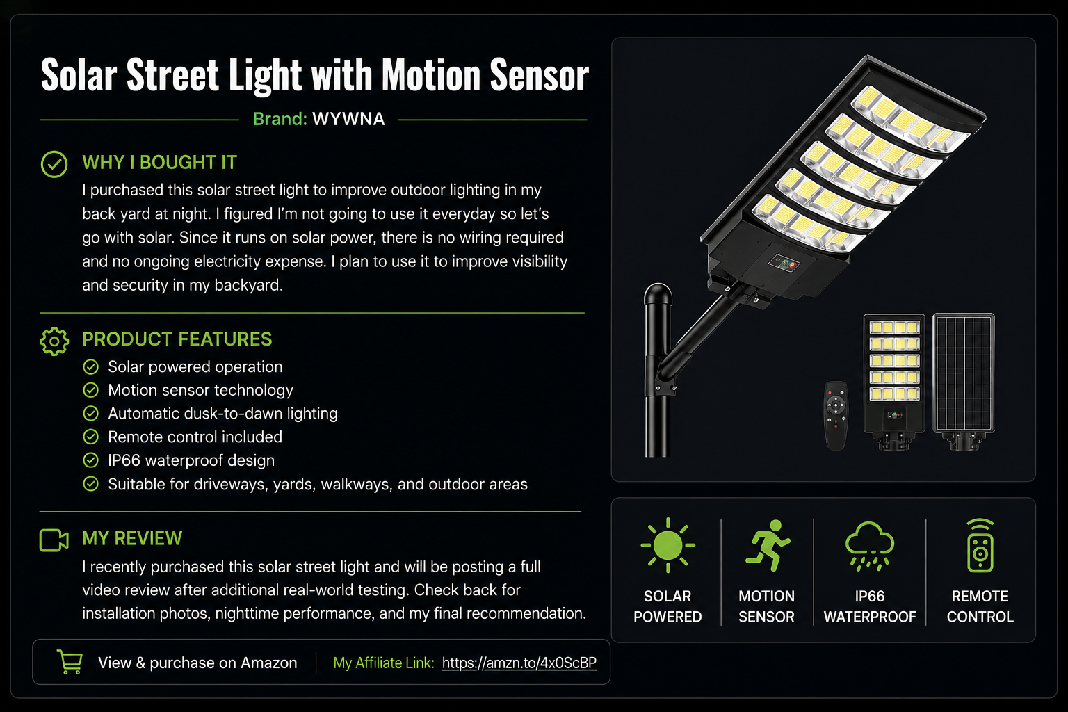 Solar Street Light with Motion Sensor