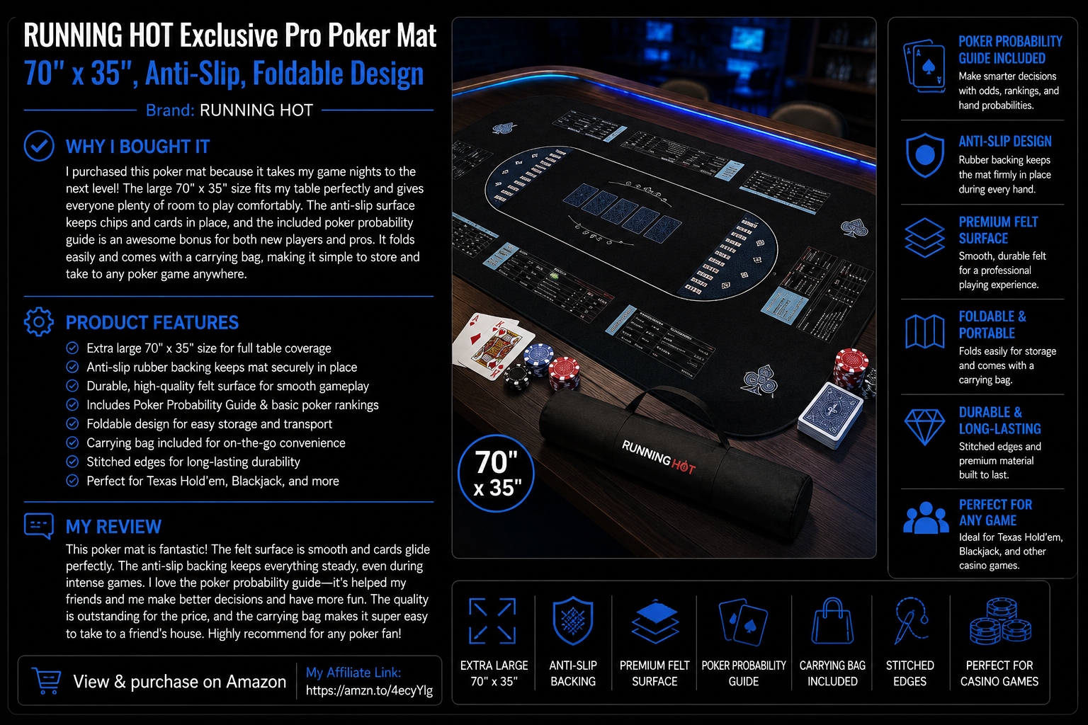 Exclusive Pro Poker Mat