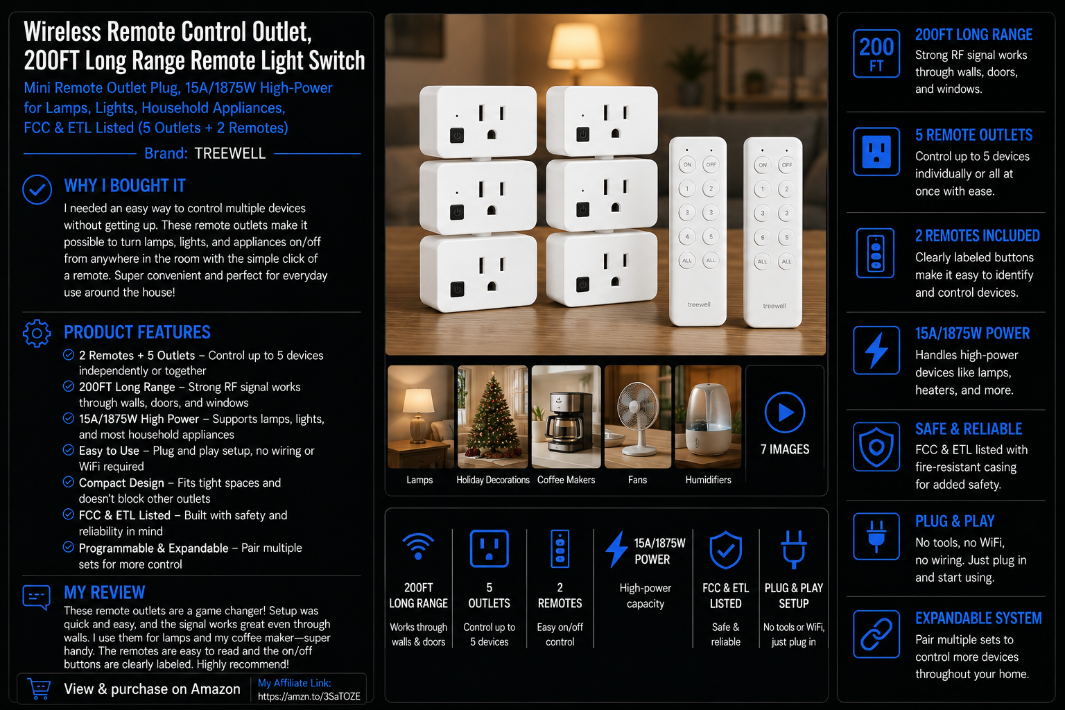 Wireless Remote Control Outlet