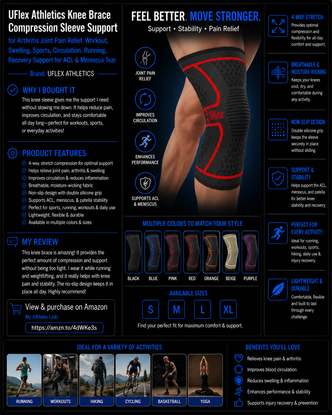 UFlex Athletics Knee Brace