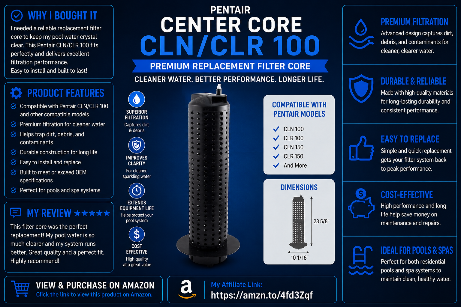 Center Core, Pentair American Products CLN/CLR 100