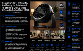 Honeywell TurboForce Air Circulator, Small Tabletop Fan