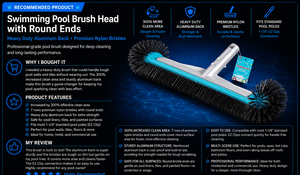 Swimming Pool Brush Head with Round Ends,17.5"