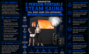 Manastin 2 Person Portable Steam Sauna for Home