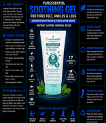 Puressentiel Soothing Gel for Tired Feet, Ankles, Legs - Aromatherapy Lotion