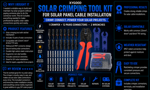 Solar Crimping Tool for Solar Panel Cable with 12 Pairs Solar Connectors
