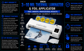 SINCHI 3–10 Mil Thermal Laminator & Foil Applicator