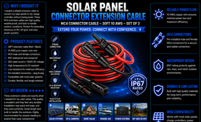 Mc4 Connector Extension Cable(30 Ft/10 AWG)